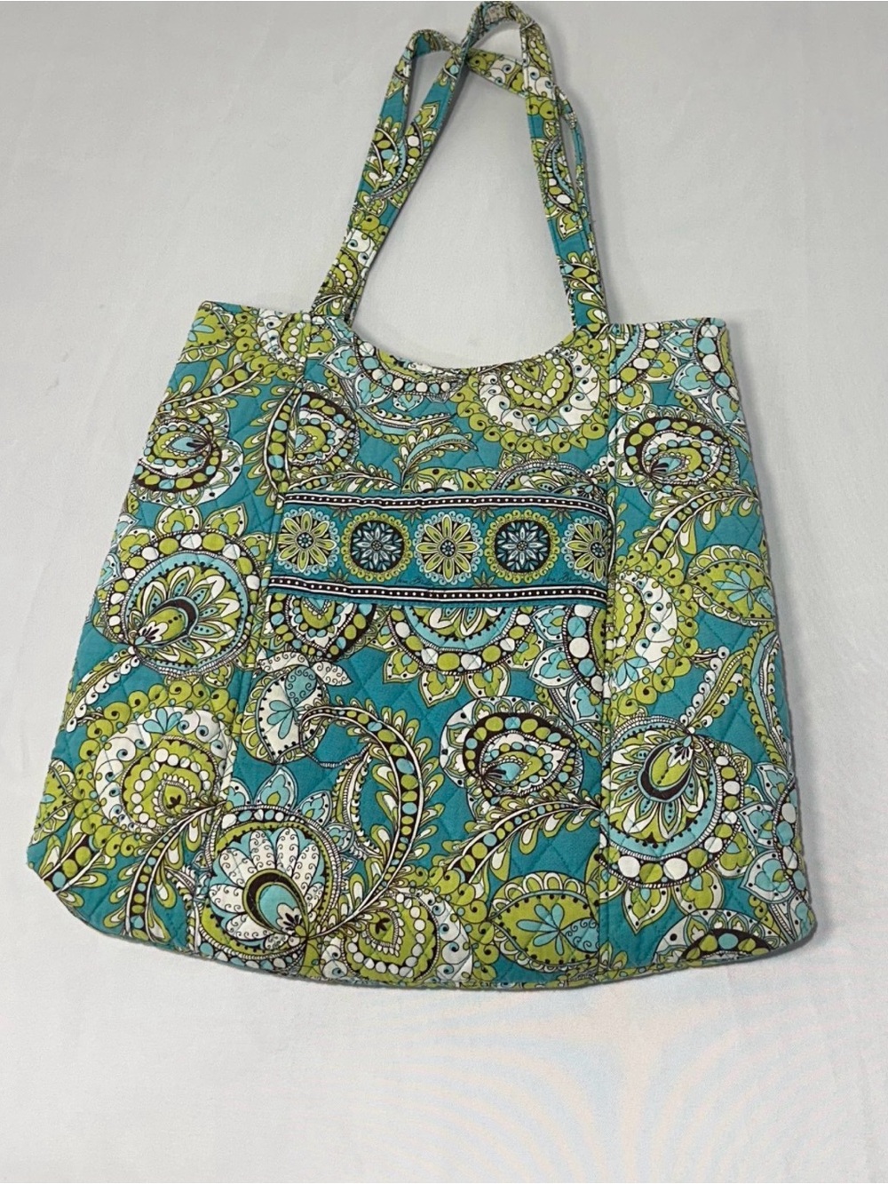 Quilted Paisley Tote Bag in Peacock (retired print)